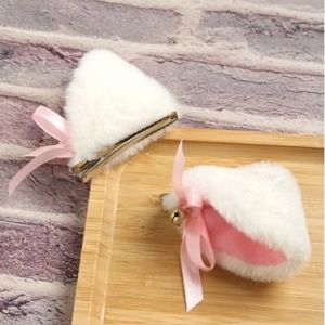 White Cat Ear Hair Clip SET